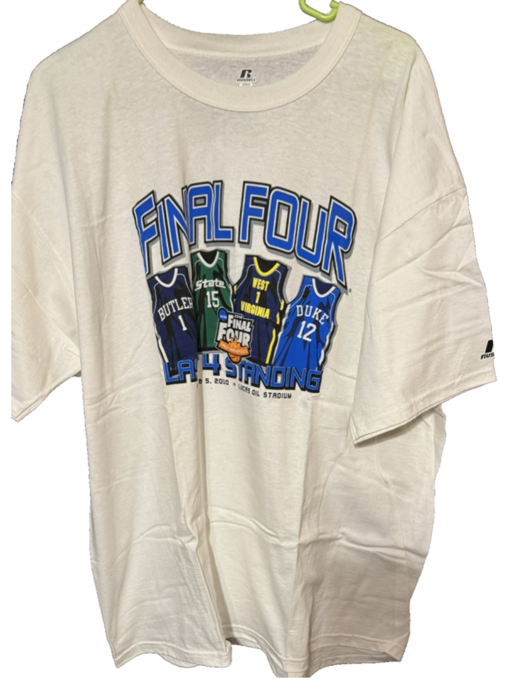 NCAA Russell Athletic 2010 Final Four White T-Shirt men’s size XL New Without Ta